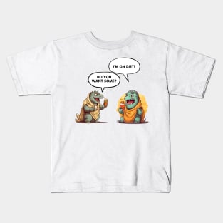 Dinosaur Friendship Diet Joke Kids T-Shirt